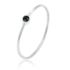 Elli "Solitär-Ring | Kristall ( Schwarz )< Roségold|Ringe