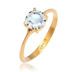 Elli "Solitär-Ring | Kristall ( Weiß )< Ringe|Silber