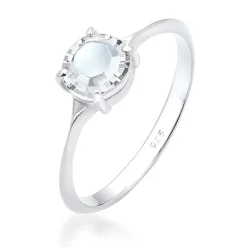 Elli "Solitär-Ring | Kristall ( Weiß )< Ringe|Silber