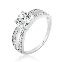 Elli "Solitär-Ring | Kristall ( Weiß )< Roségold|Ringe