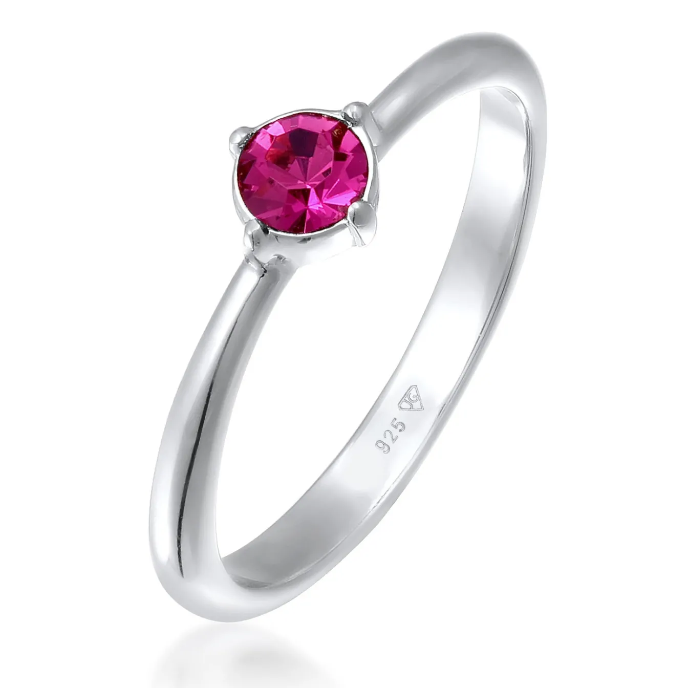 Elli "Solitär-Ring | Kristall (Rot-Rosa)< Vergoldet|Ringe