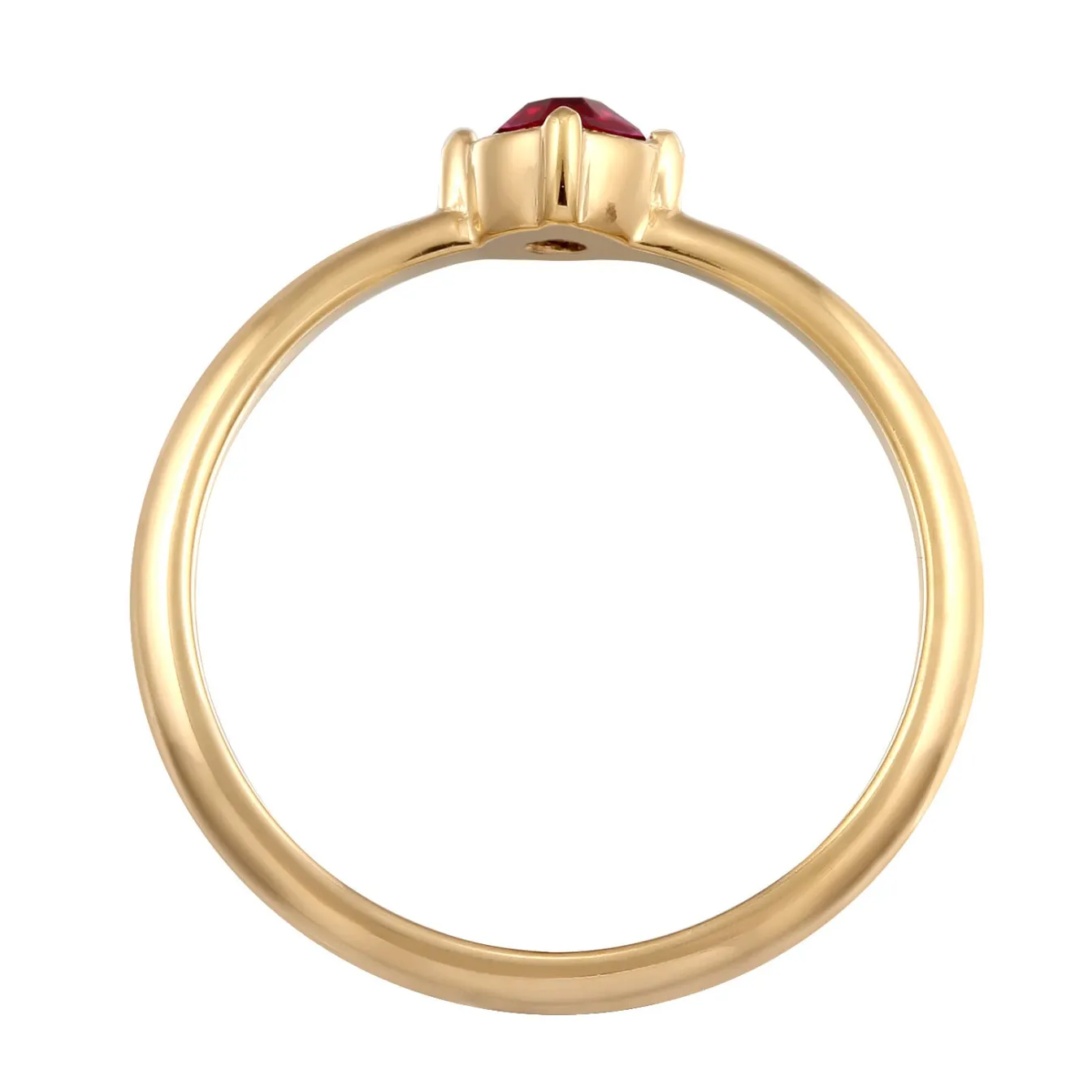 Elli "Solitär-Ring | Kristall (Rot-Rosa)< Vergoldet|Ringe