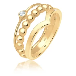 Elli "Solitär-Ring | Kristall (Weiß)< Ringe|Vergoldet