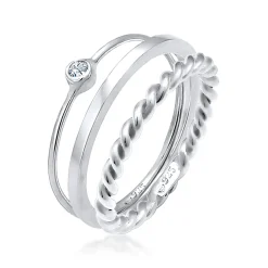Elli "Solitär-Ring | Kristall (Weiß)< Roségold|Ringe