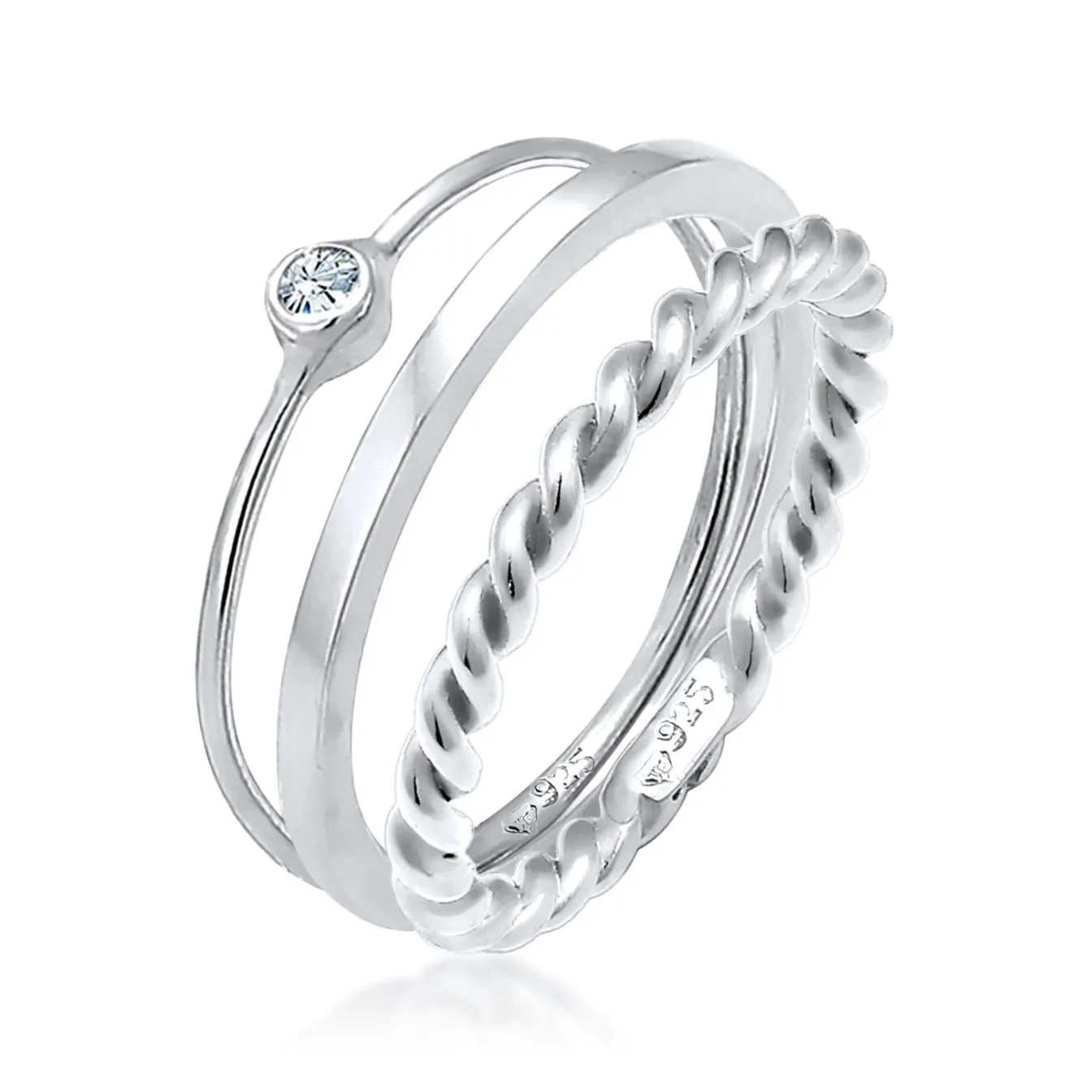 Elli "Solitär-Ring | Kristall (Weiß)< Roségold|Ringe