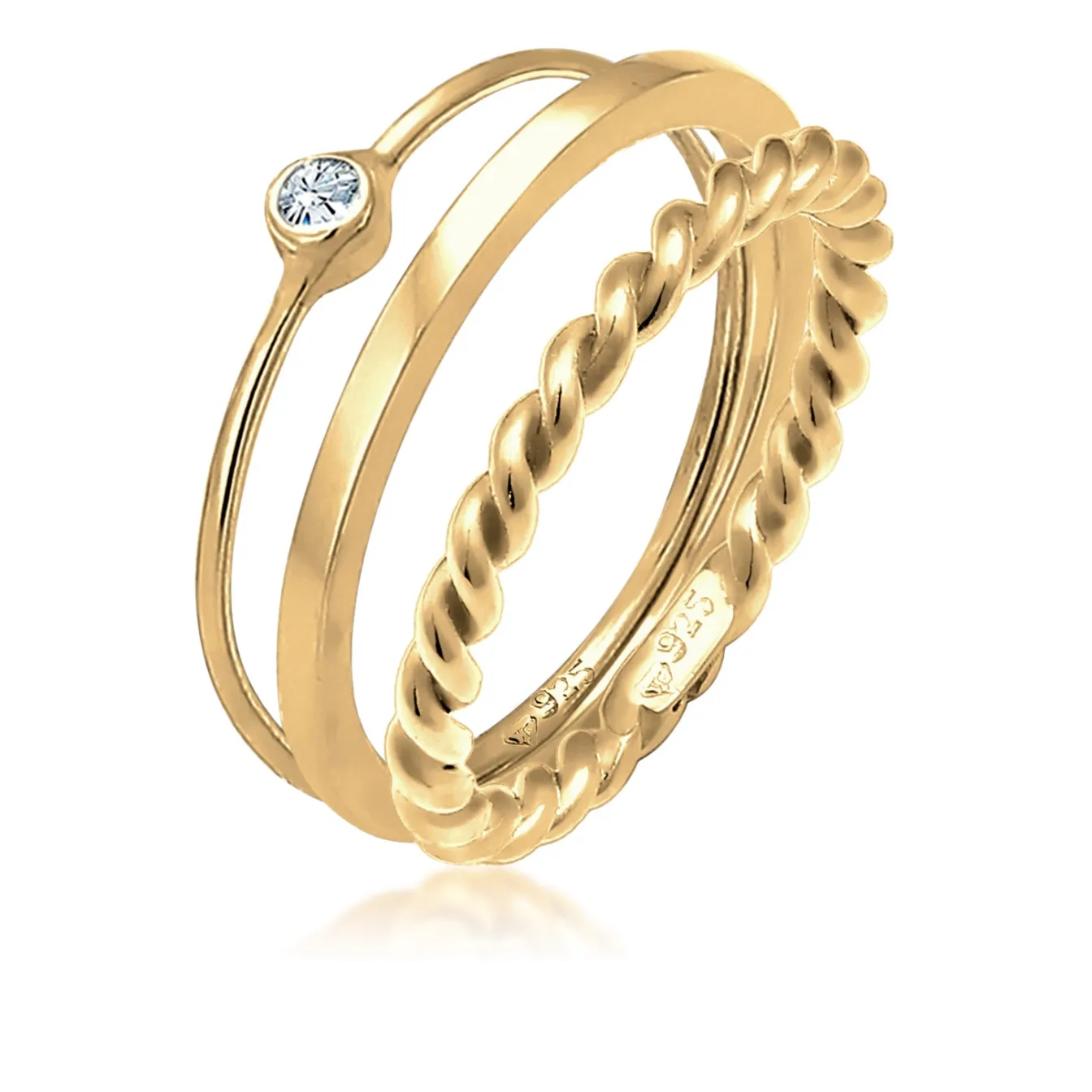 Elli "Solitär-Ring | Kristall (Weiß)< Roségold|Ringe