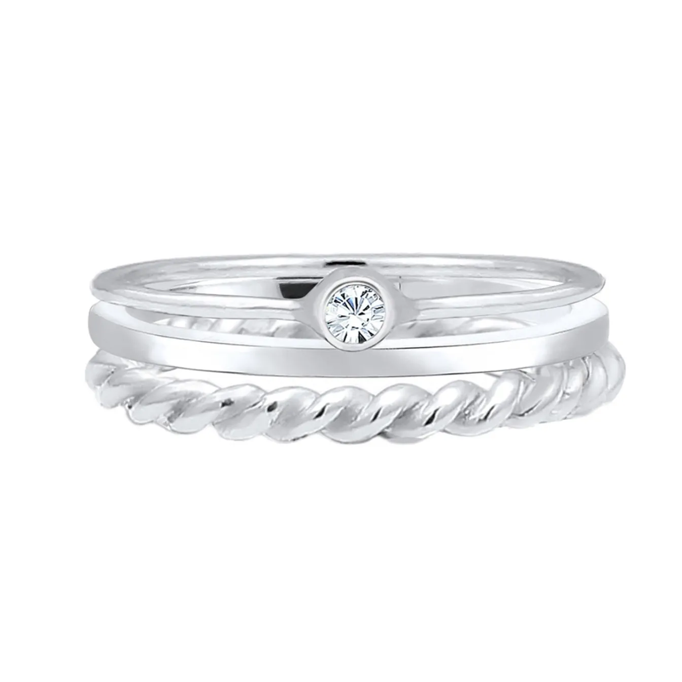 Elli "Solitär-Ring | Kristall (Weiß)< Roségold|Ringe