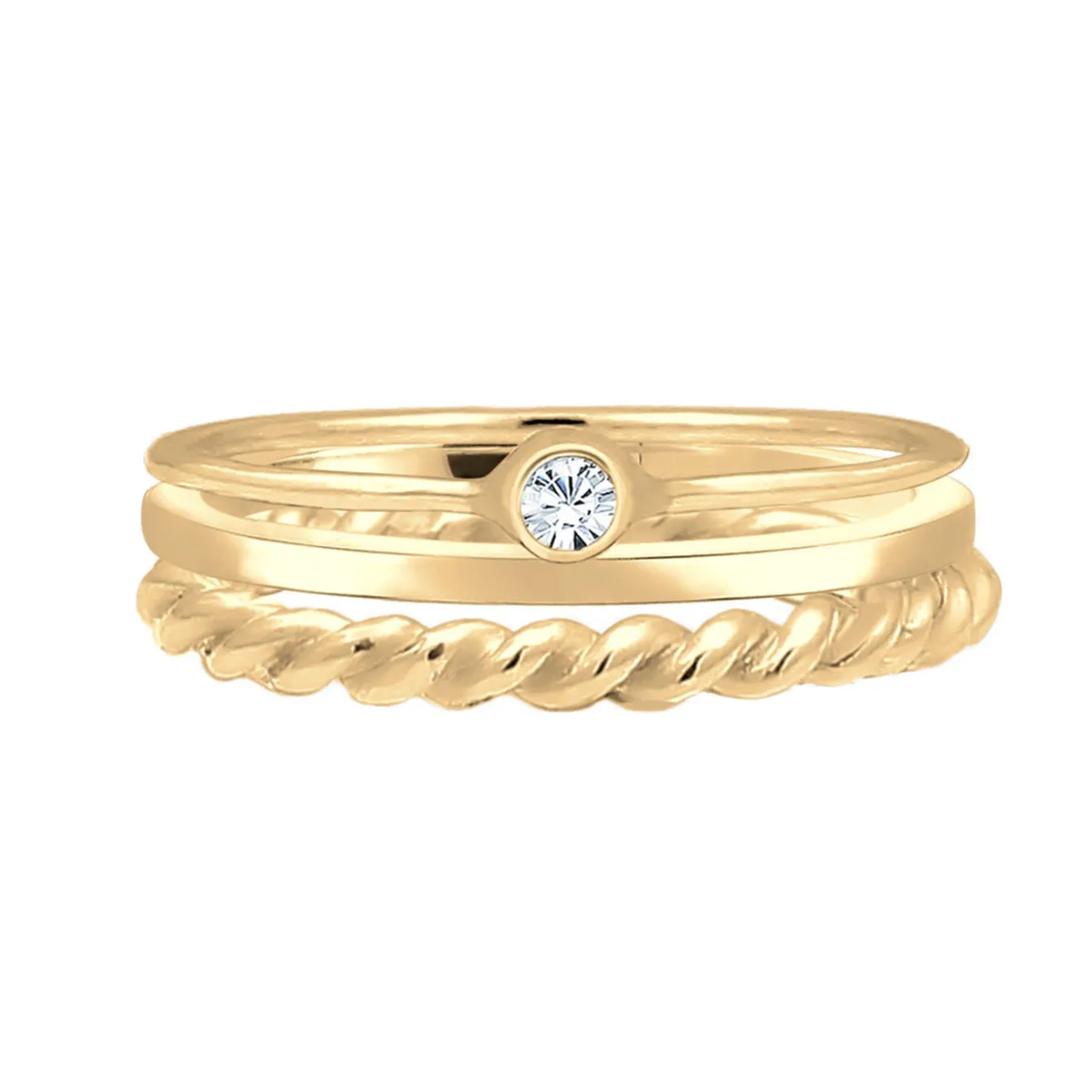 Elli "Solitär-Ring | Kristall (Weiß)< Roségold|Ringe