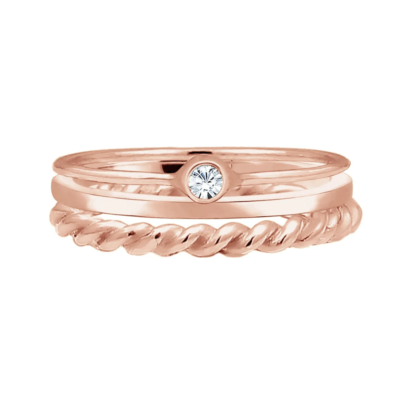 Elli "Solitär-Ring | Kristall (Weiß)< Roségold|Ringe