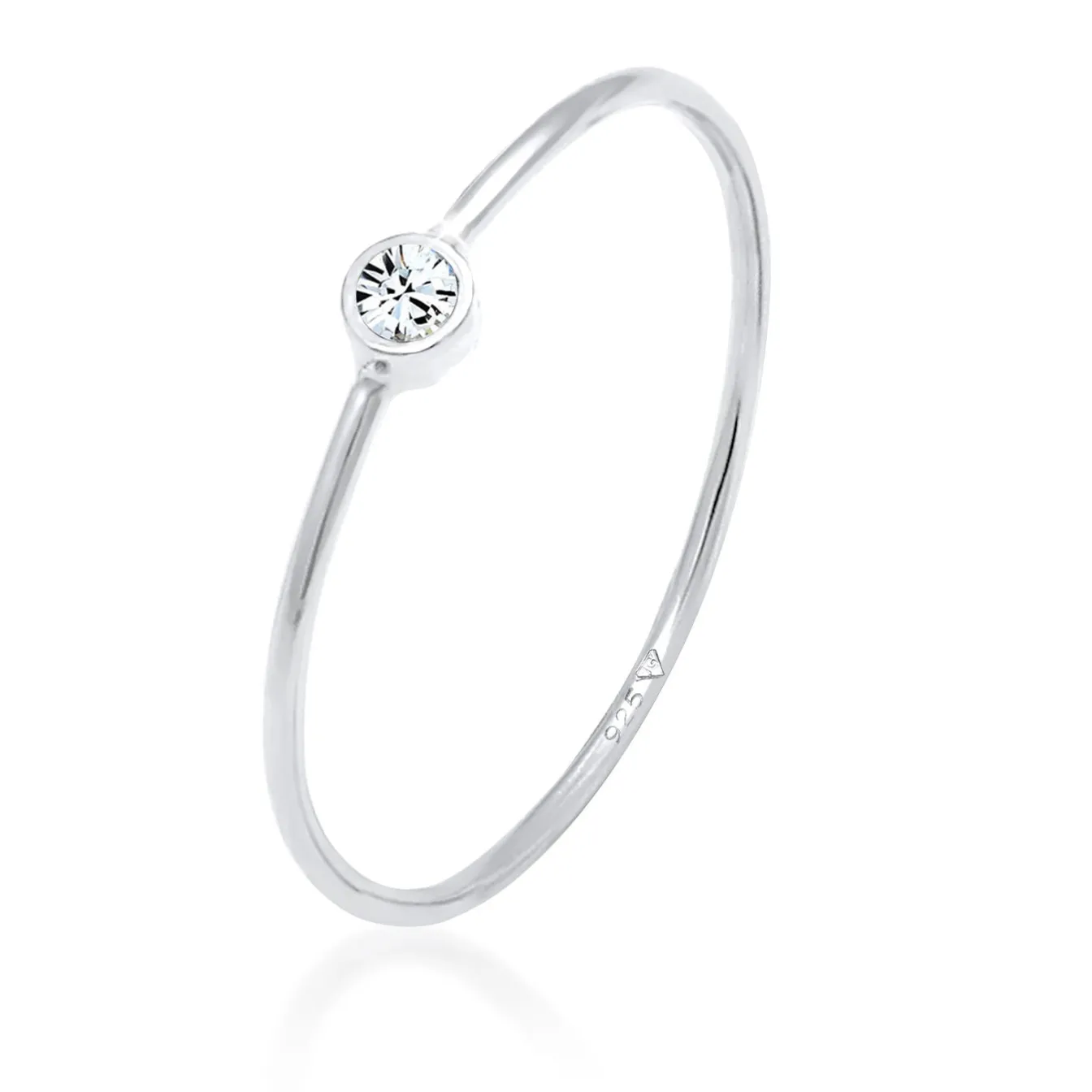 Elli "Solitär-Ring | Kristall (Weiß)< Roségold|Ringe