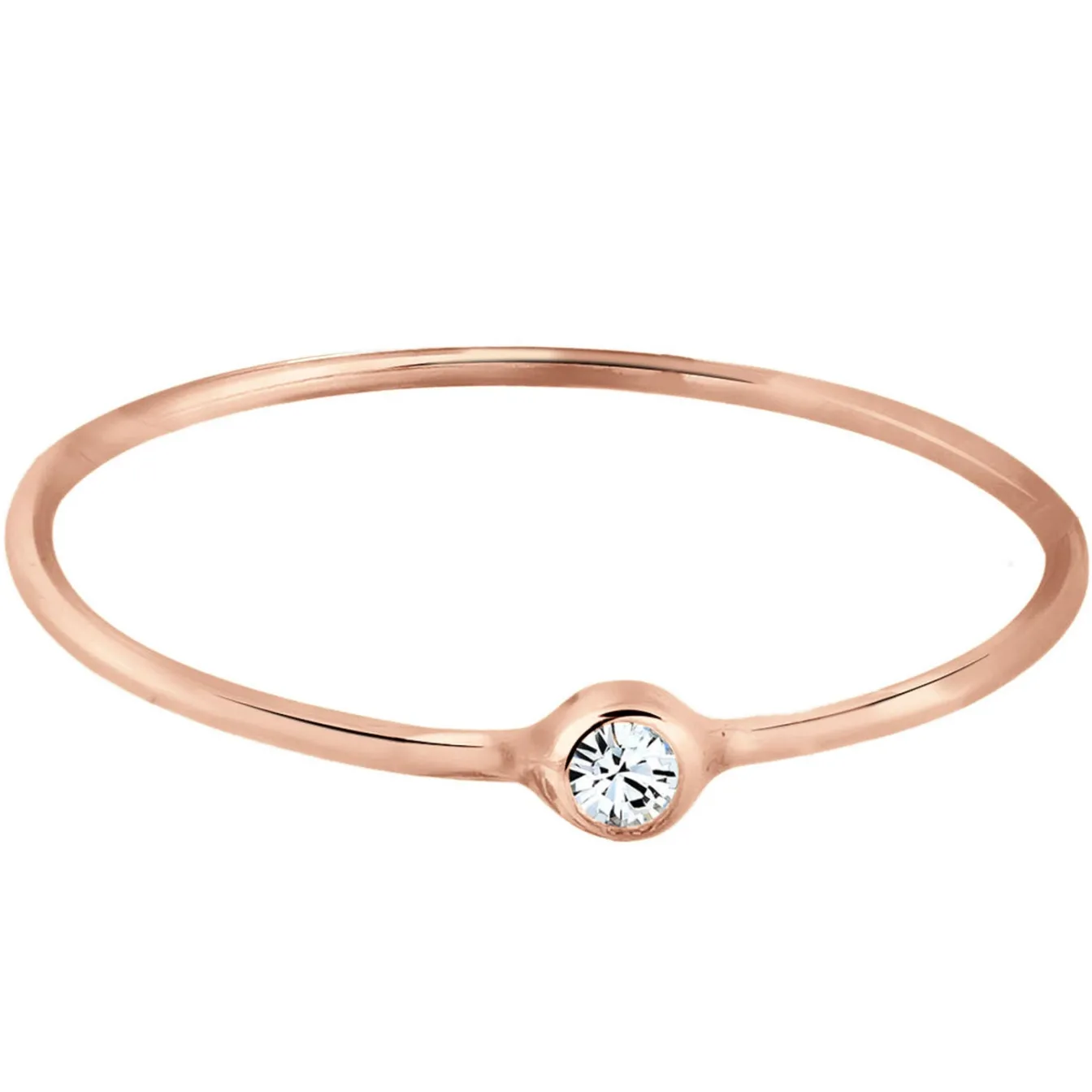 Elli "Solitär-Ring | Kristall (Weiß)< Roségold|Ringe