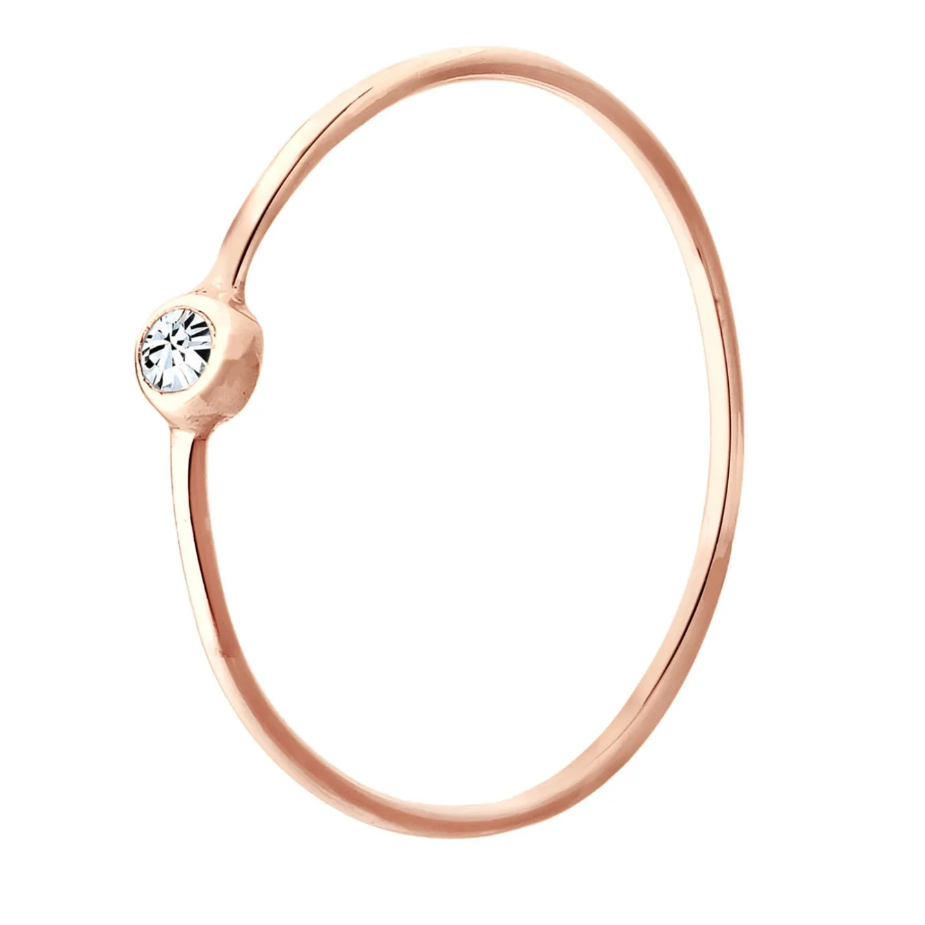 Elli "Solitär-Ring | Kristall (Weiß)< Roségold|Ringe