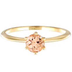 Elli "Solitär-Ring | Morganit (Rosa)< Ringe|Echtgold