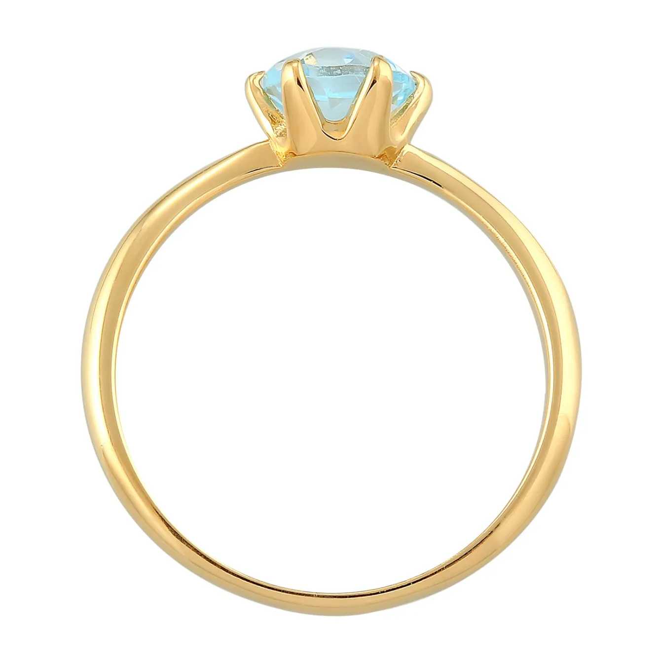 Elli "Solitär-Ring | Topas (Hellblau)< Ringe|Vergoldet
