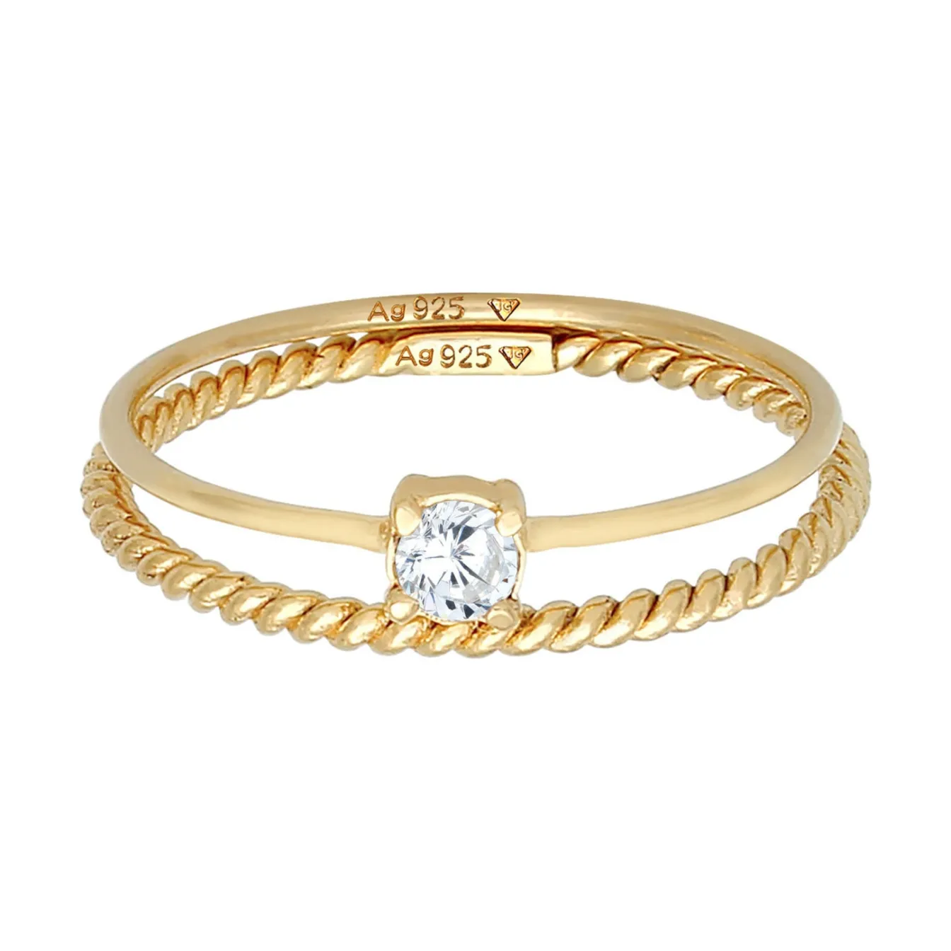 Elli "Solitär-Ring | Zirkonia ( Weiß )< Roségold|Ringe