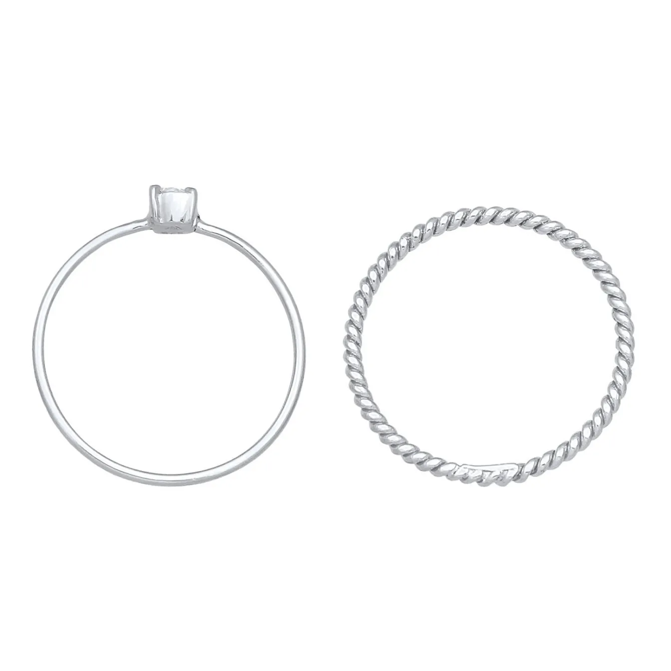 Elli "Solitär-Ring | Zirkonia ( Weiß )< Roségold|Ringe