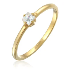 Elli "Solitär-Ring | Zirkonia Kristall (Weiß)< Ringe|Silber