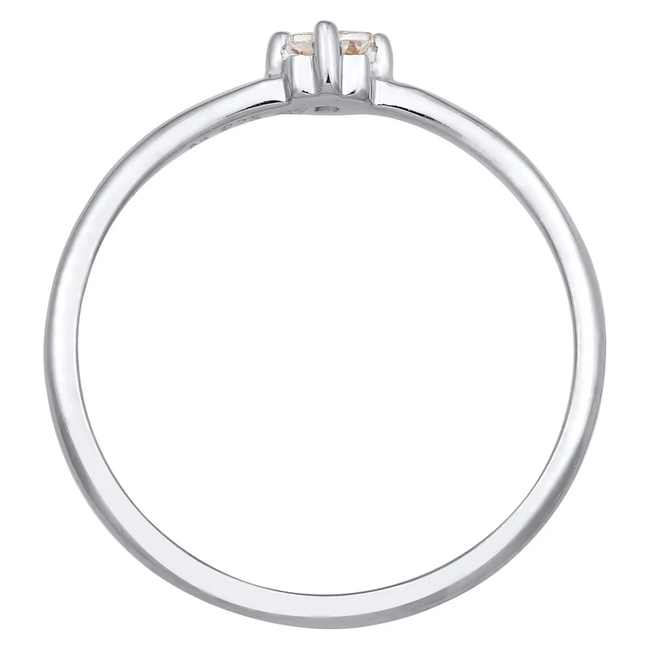 Elli "Solitär-Ring | Zirkonia Kristall (Weiß)< Ringe|Silber