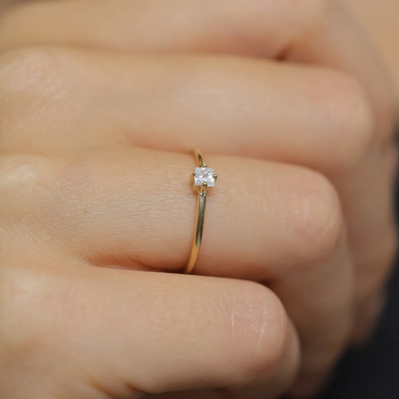 Elli "Solitär-Ring | Zirkonia Kristall (Weiß)< Ringe|Silber