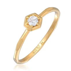 Elli "Solitär-Ring Geo | Zirkonia (Weiß)< Ringe|Silber