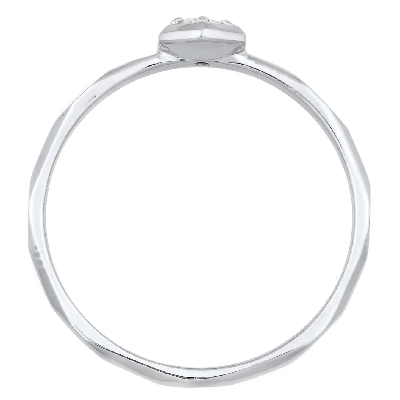 Elli "Solitär-Ring Geo | Zirkonia (Weiß)< Ringe|Silber