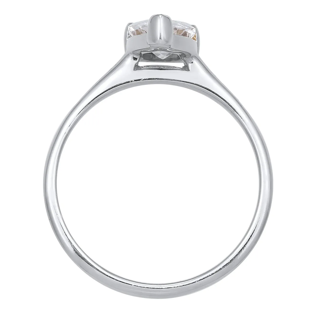Elli "Solitär-Ring Tropfen | Zirkonia (Weiß)< Ringe|Silber