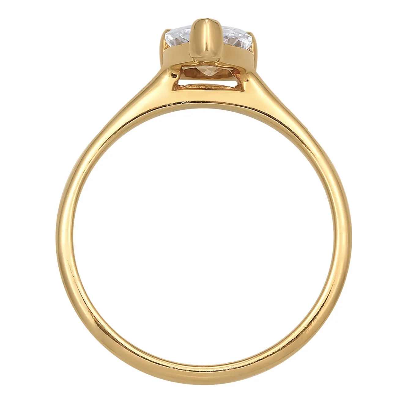 Elli "Solitär-Ring Tropfen | Zirkonia (Weiß)< Ringe|Silber
