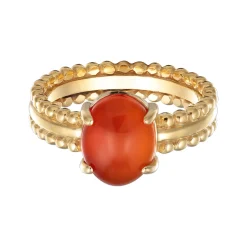 Elli "Solitär-Ring Twisted | Karneol (Rot)< Ringe