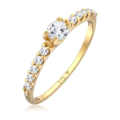 Elli "Solitär-Ring Verlobung | Topas (Weiß)< Ringe|Echtgold