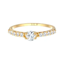 Elli "Solitär-Ring Verlobung | Topas (Weiß)< Ringe|Echtgold