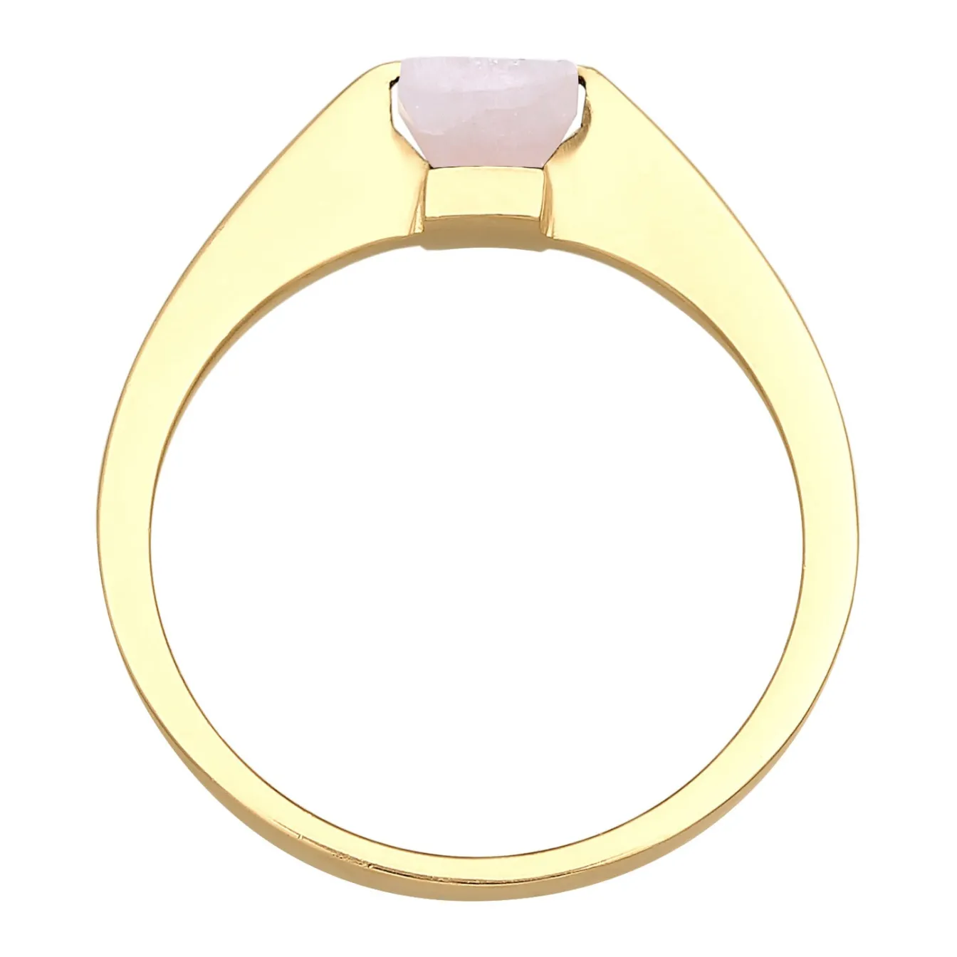 Elli "Solitär-Ring Viereck | Quarz (Rosa)< Ringe|Edelsteine
