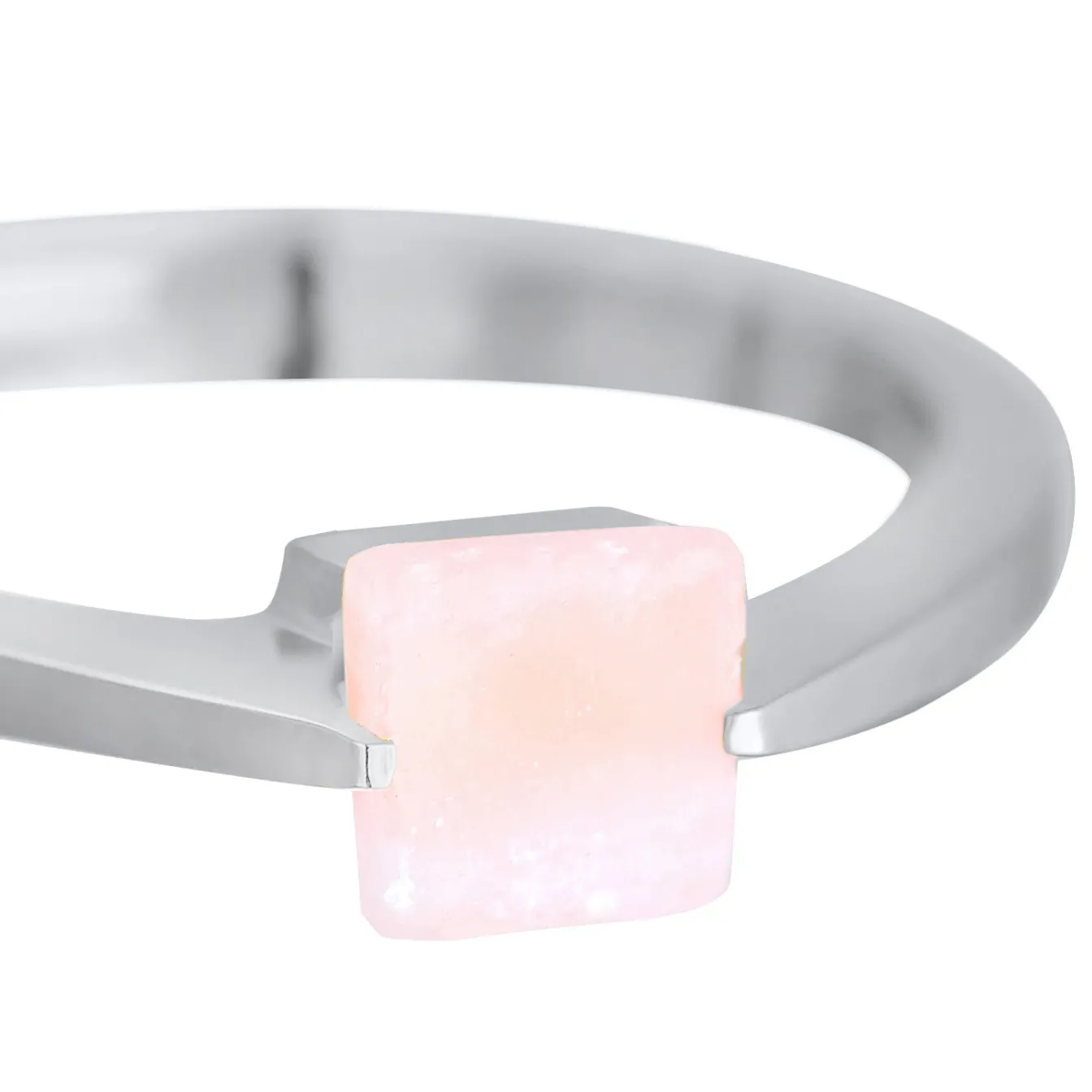 Elli "Solitär-Ring Viereck | Quarz (Rosa)< Ringe|Edelsteine