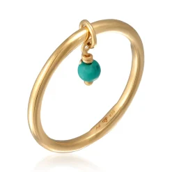 Elli "Stapelring Anhänger Perle | Howlith (Türkis)< Perlen|Ringe