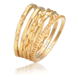 Elli "Stapelring 5er Set< Ringe|Vergoldet