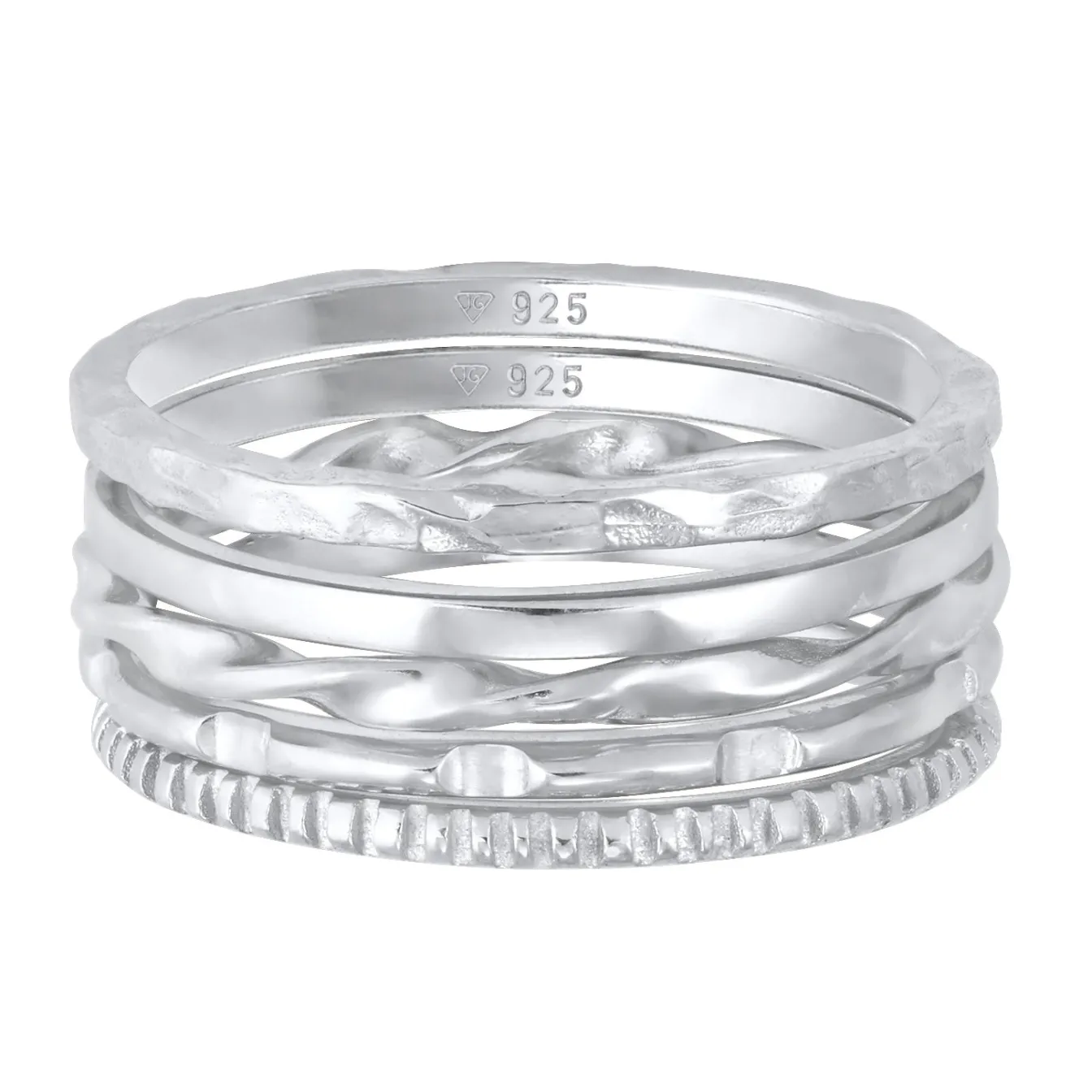 Elli "Stapelring 5er Set< Ringe|Vergoldet