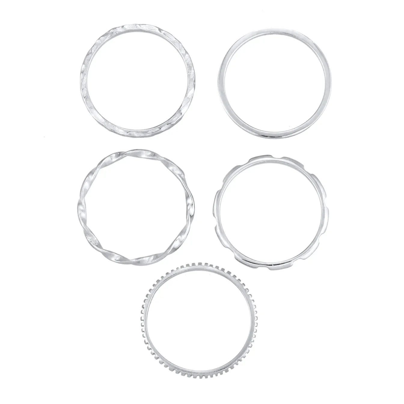 Elli "Stapelring 5er Set< Ringe|Vergoldet
