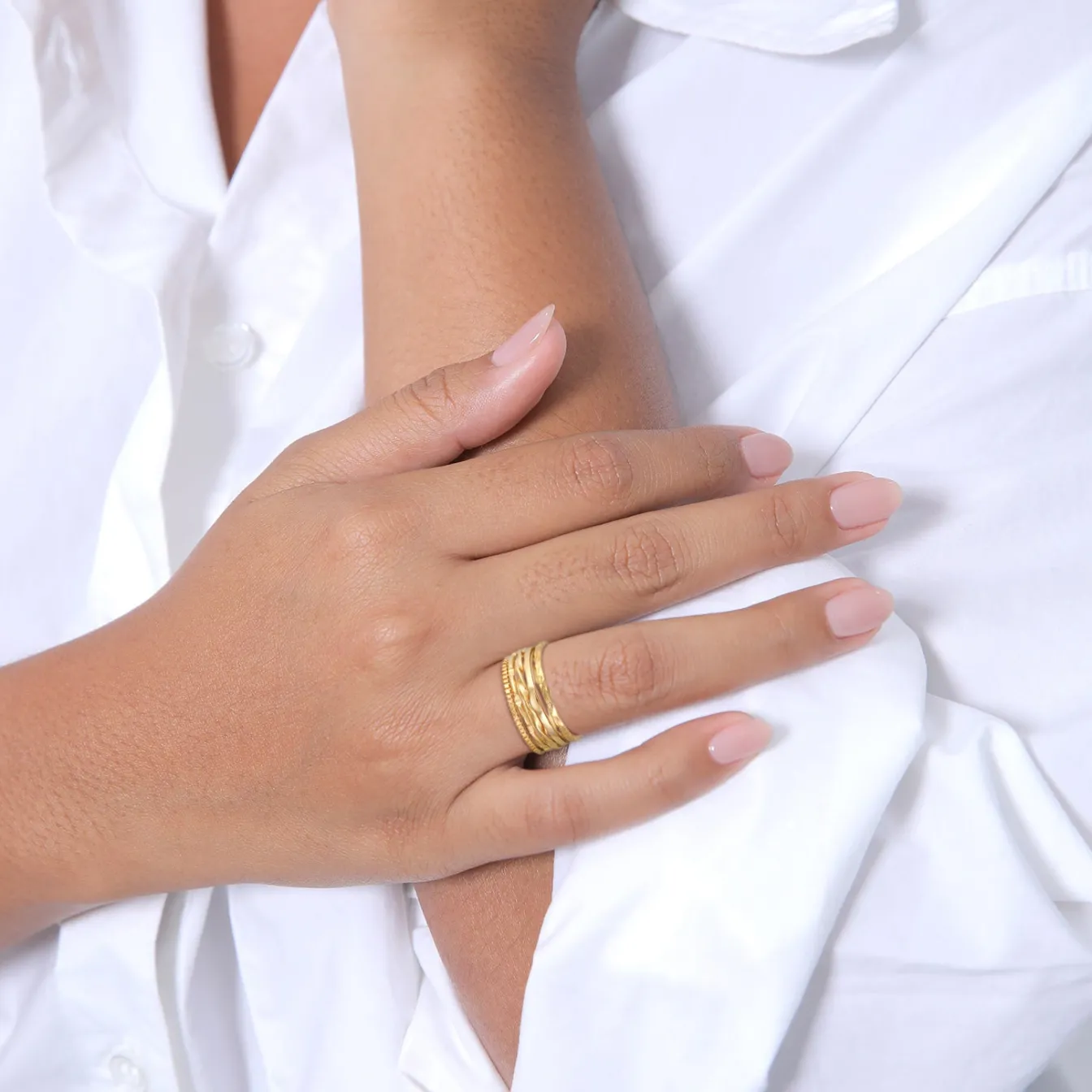 Elli "Stapelring 5er Set< Ringe|Vergoldet
