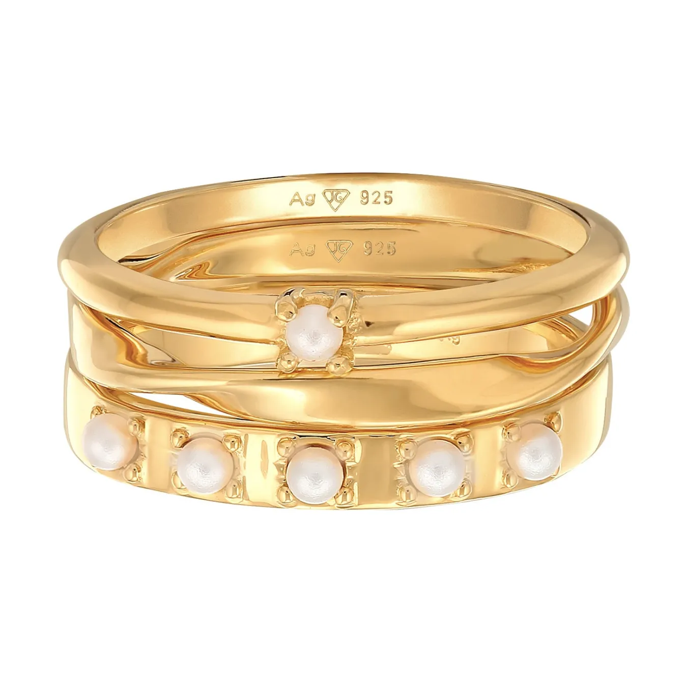 Elli "Stapelring 3er Set Perlen< Letzte Chance|Perlen