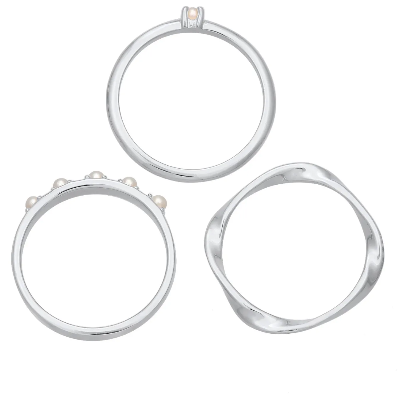 Elli "Stapelring 3er Set Perlen< Letzte Chance|Perlen