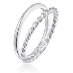 Elli "Stapelring 2er Set Twisted< Ringe|Vergoldet