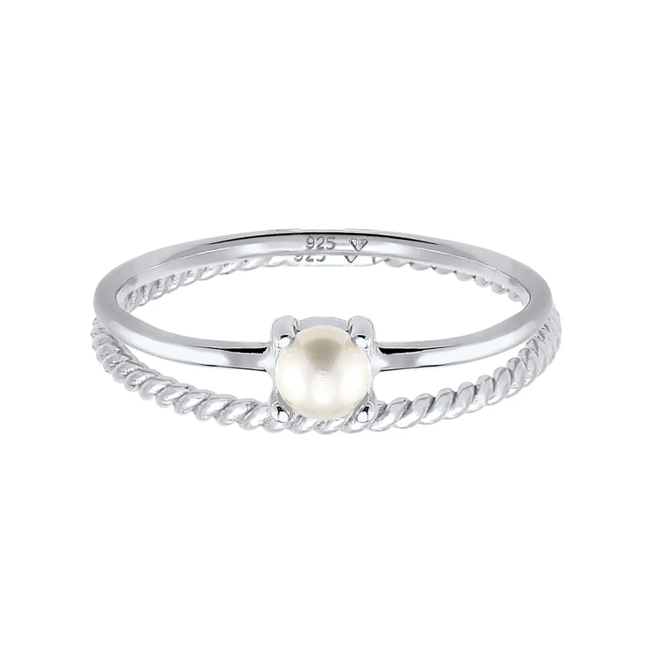 Elli "Stapelring 2er Set Twisted | Süßwasserperle< Perlen|Ringe