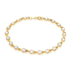 Elli "Tennisarmband Klassisch | Kristalle (Weiß)< Armbänder|Silber