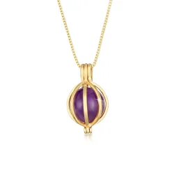 Elli "Venezianer-Halskette | Amethyst ( Violett )< Vergoldet|Halsketten