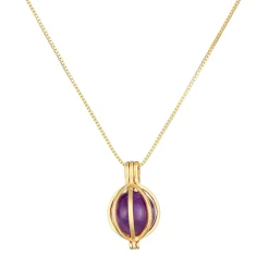 Elli "Venezianer-Halskette | Amethyst ( Violett )< Vergoldet|Halsketten