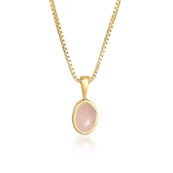 Elli "Venezianer-Halskette | Quarz ( Rosa )< Halsketten|Vergoldet