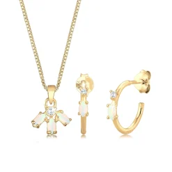Elli "Venezianer-Schmuckset  | Opal ( Weiß )< Schmucksets|Schmucksets