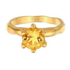 Elli "Verlobungsring | Citrin (Gelb)< Ringe|Vergoldet