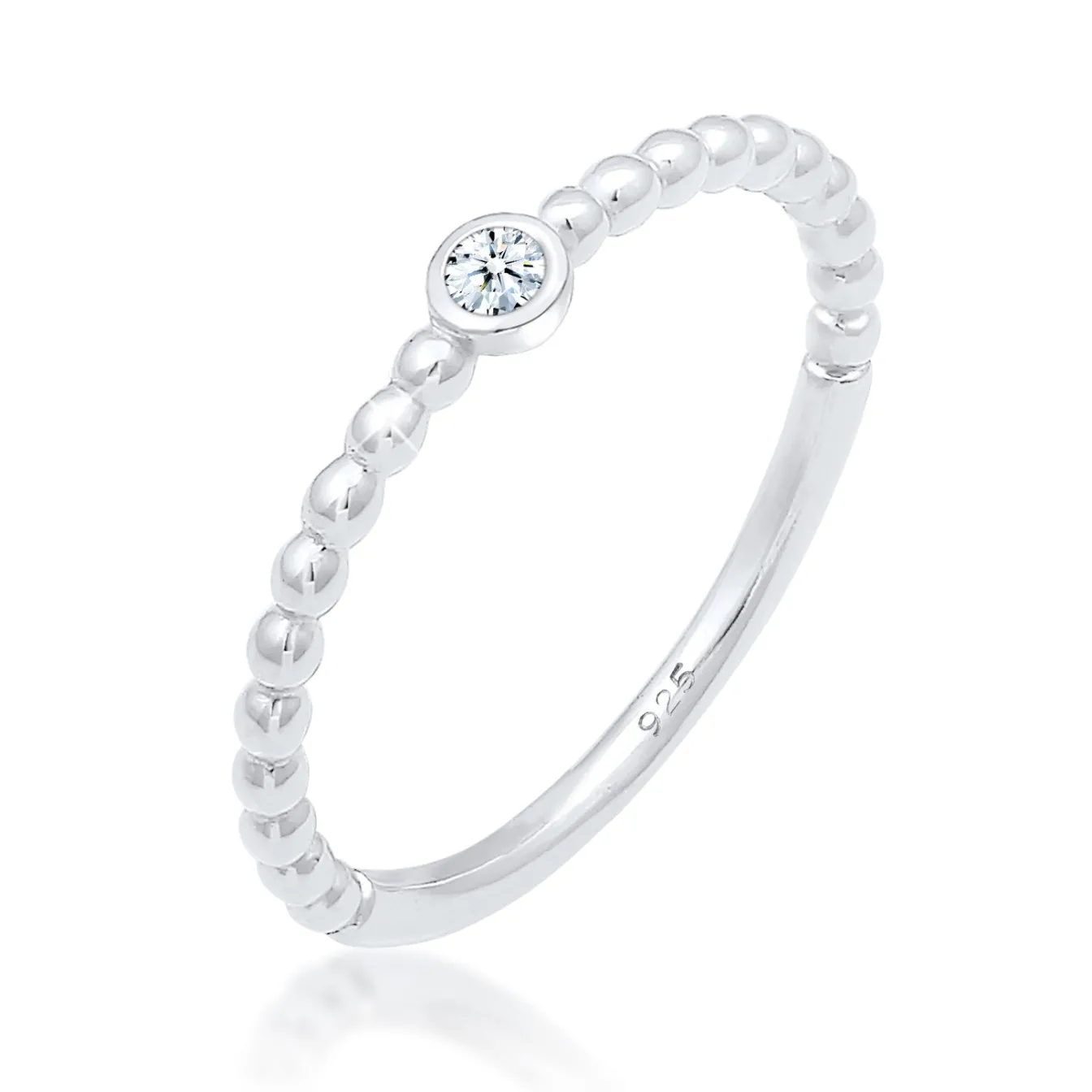 Elli "Verlobungsring | Diamant ( Weiß, 0,03 ct )< Ringe|Silber