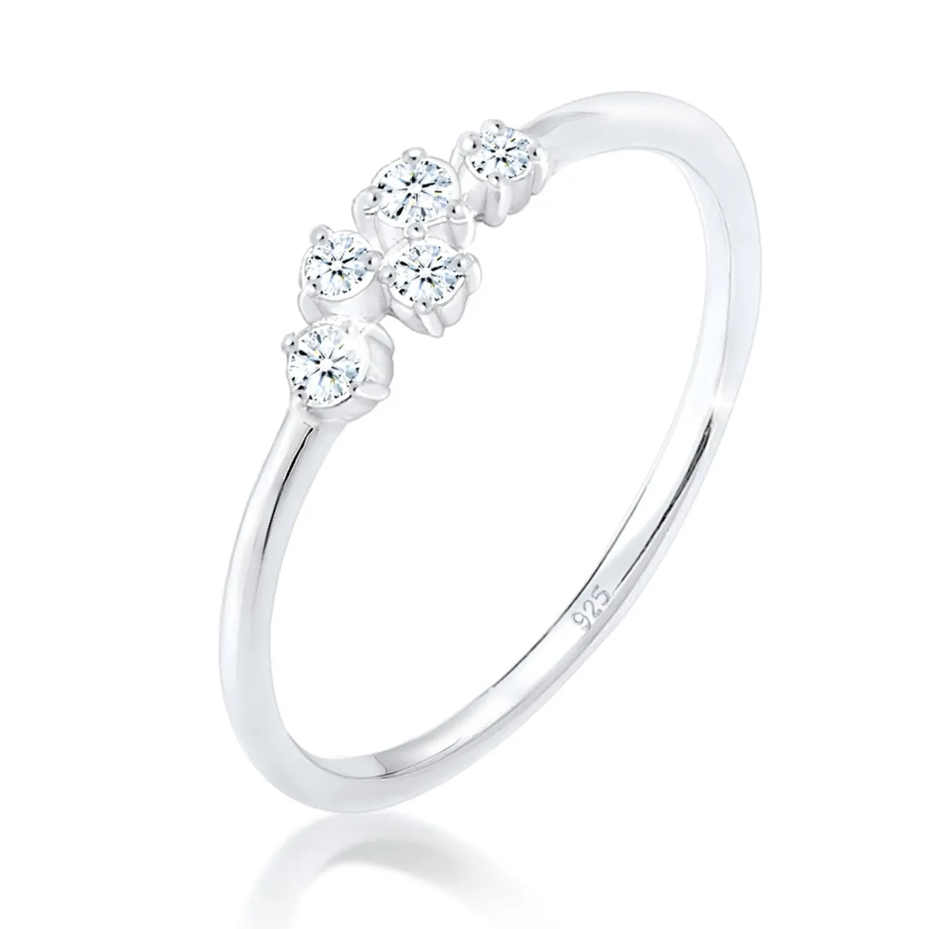 Elli "Verlobungsring | Diamant ( Weiß, 0,105 ct )< Ringe|Silber