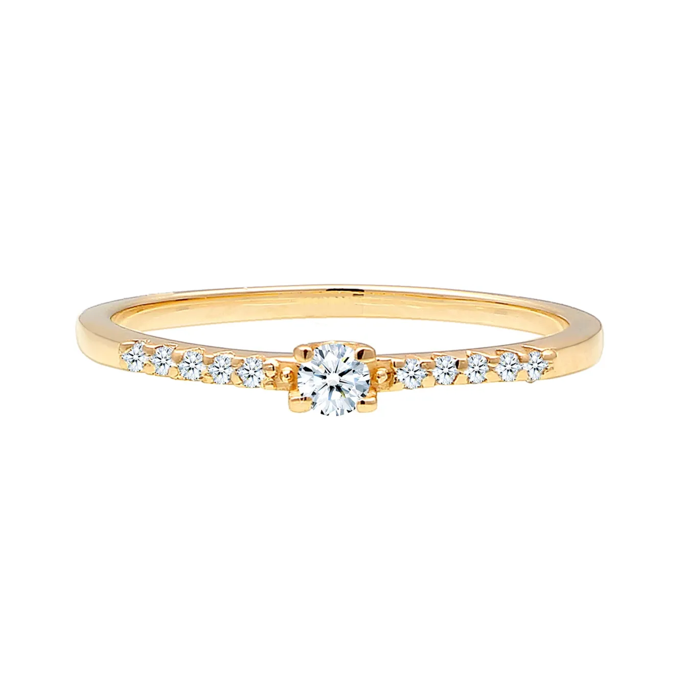 Elli "Verlobungsring | Diamant ( Weiß, 0,11 ct )< Ringe|Echtgold